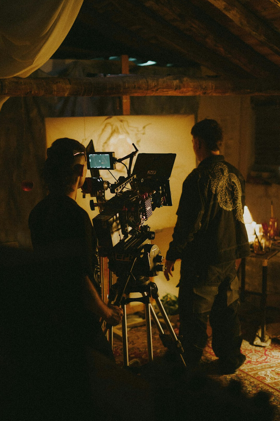 actor rehearsing scene